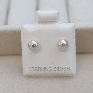 S925 5mm Ball Stud Earrings Sterling Silver Kids/Men/Women